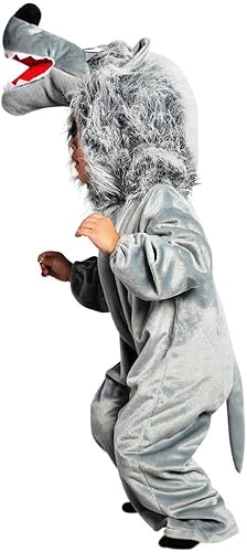 Miniatura 7 de Fantasy World Disfraz de lobo de Halloween, para niños pequeños, niños, niñas, chicos, disfraz de lobo de almacén, disfraz de perro, traje de animal
