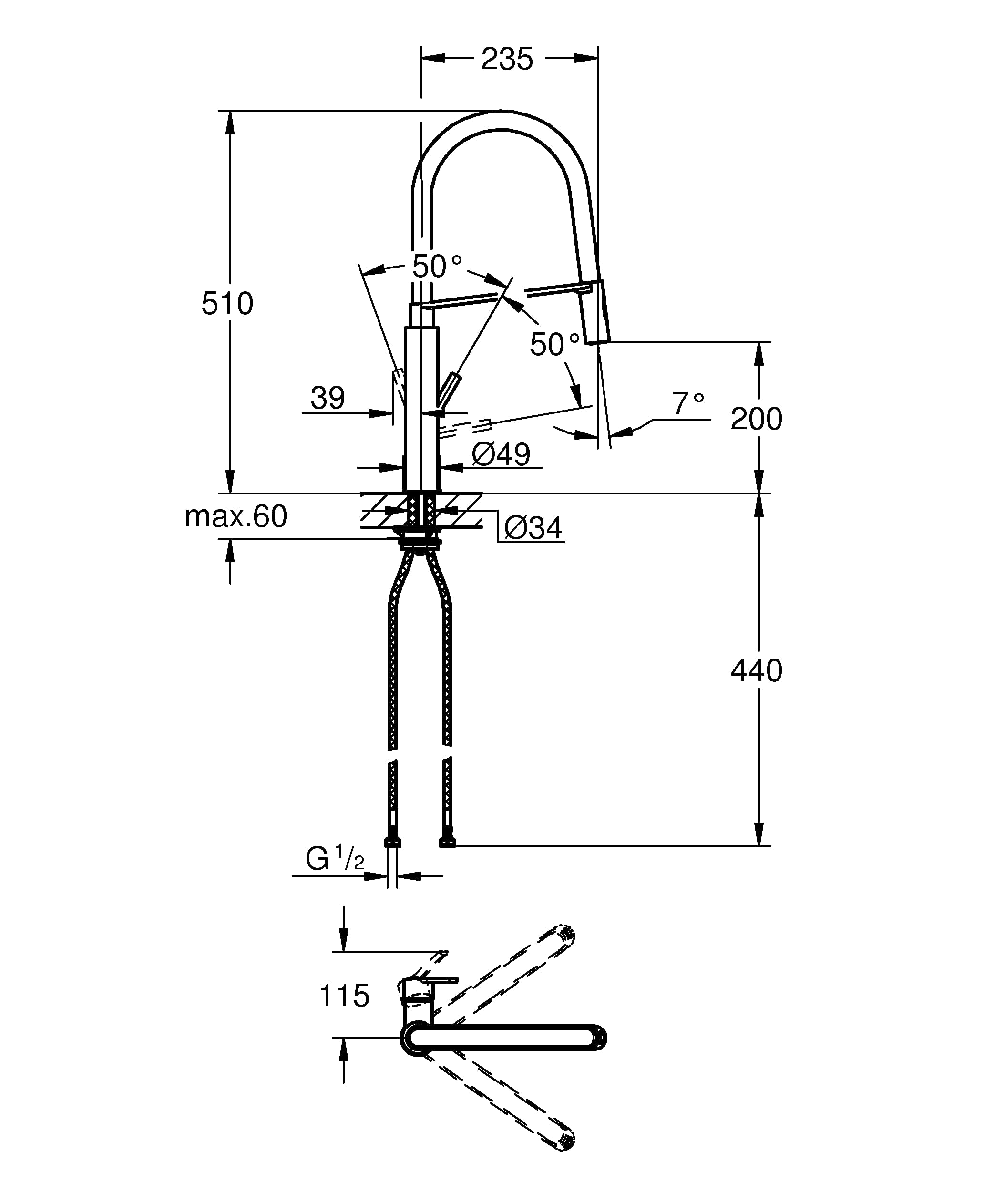 GROHE 31853000 Feel, Chrom