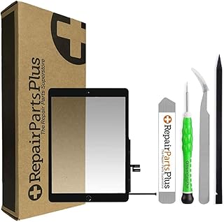 RepairPartsPlus for iPad 7 7th Gen | 8 8th Screen Replacement Glass Touch Digitizer Premium Kit (10.2", A2197 A2198 A2200 A2270 A2428 A2429 A2430) + Home Button, Adhesive, Quickstart Guide - Black