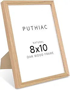 8"x10" Oak Wood Picture Frame - 8x10 Photo Frame, 8x10 Picture Frame Wood, Natural Solid Wooden Picture Frames for Wall Art Photo and Prints(1 Pack, Beige)