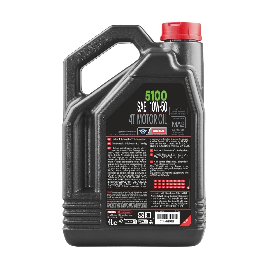 MOTUL Aceite Moto, 5100 4T 10W50, 4L
