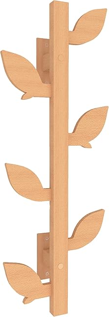 MOXVIO Wooden Wall Coat Rack- Tree Branches Wall Mounted Coat Rack Wall Clothes Hanger Vertical Hat Hooks Towel Hanger for Wall- Bathroom Bedroom Office Kitchen Hallway Tree Coat Rack (curved- single)