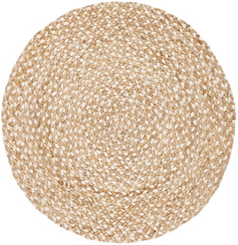 Tapete redondo natural de yute SAFAVIEH 4 pies miniatura 3