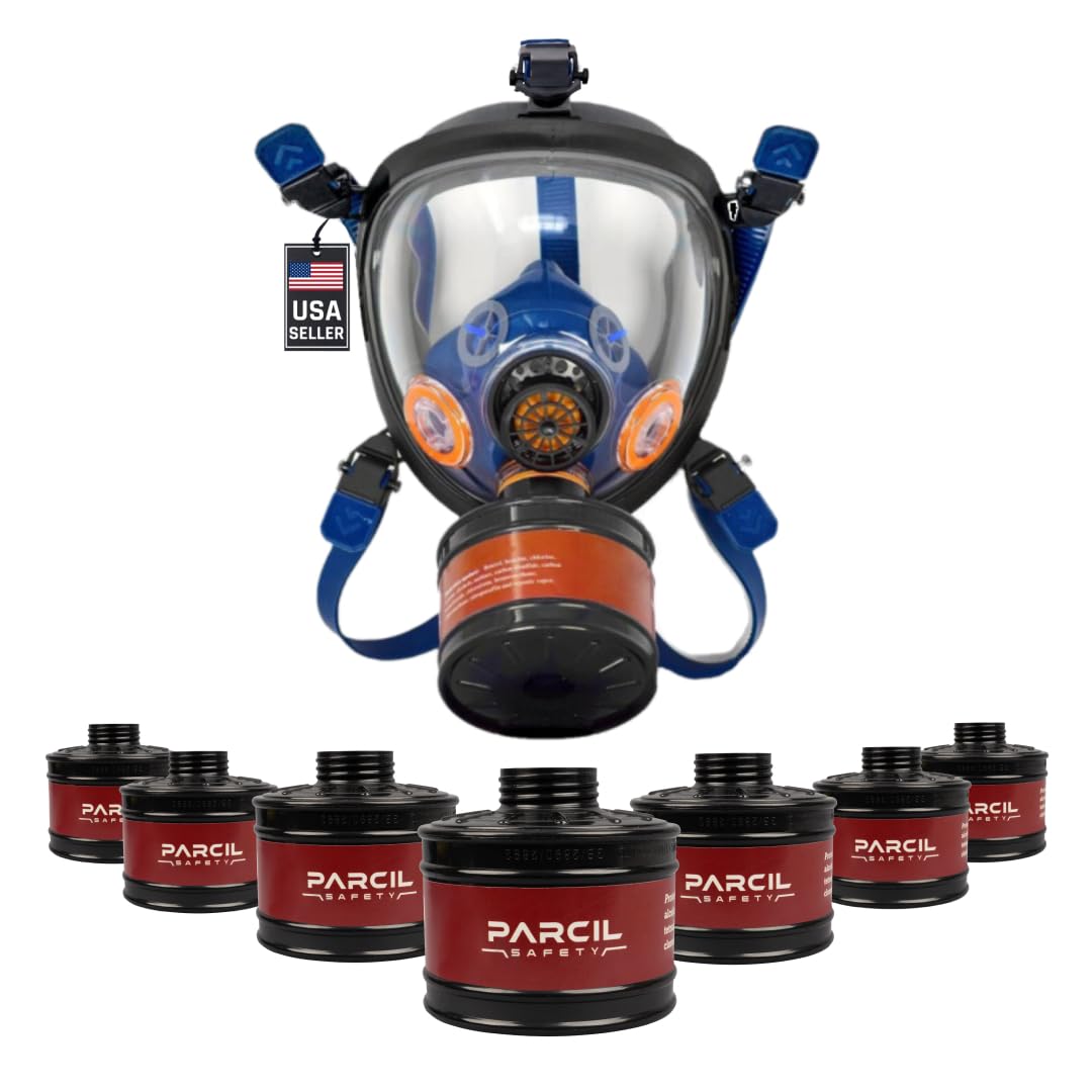 Parcil DistributionST-100X Full Face Respirator Mask & 7 P-D-1 Replacement Filters for the price of 7 Filters