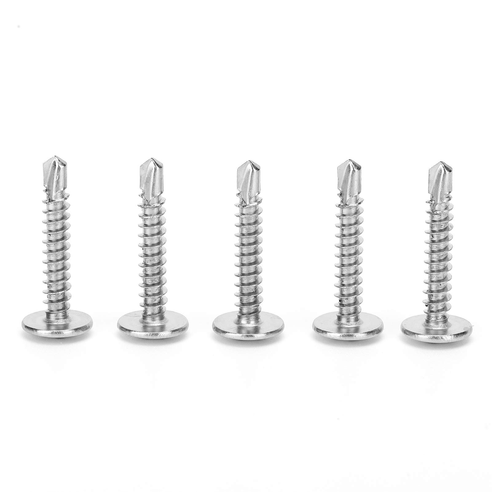 500 tornillos autorroscantes, tornillos autorroscantes de cabeza plana, tornillo de acero inoxidable 410, ranuras cruzadas, rosca profunda para reemplazo (M4,2 x 25 mm)