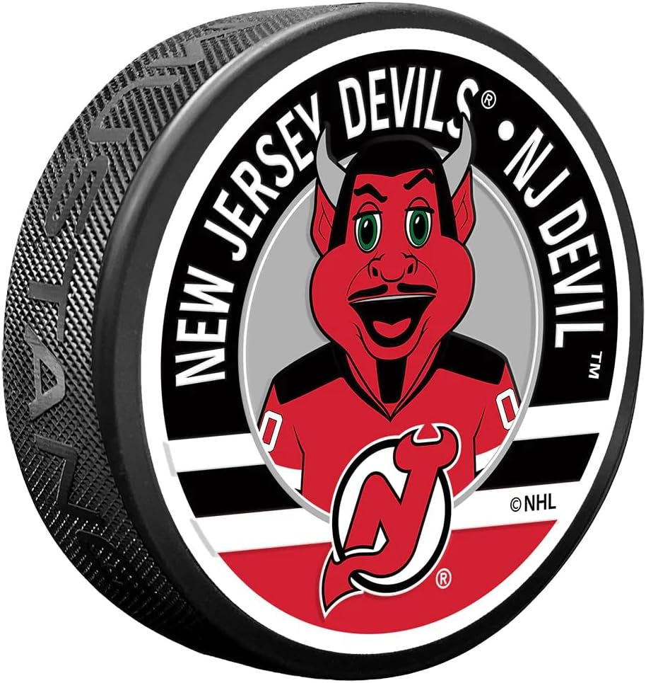 Sports Decor New Jersey Devils NJ Devil Mascot Textured Puck