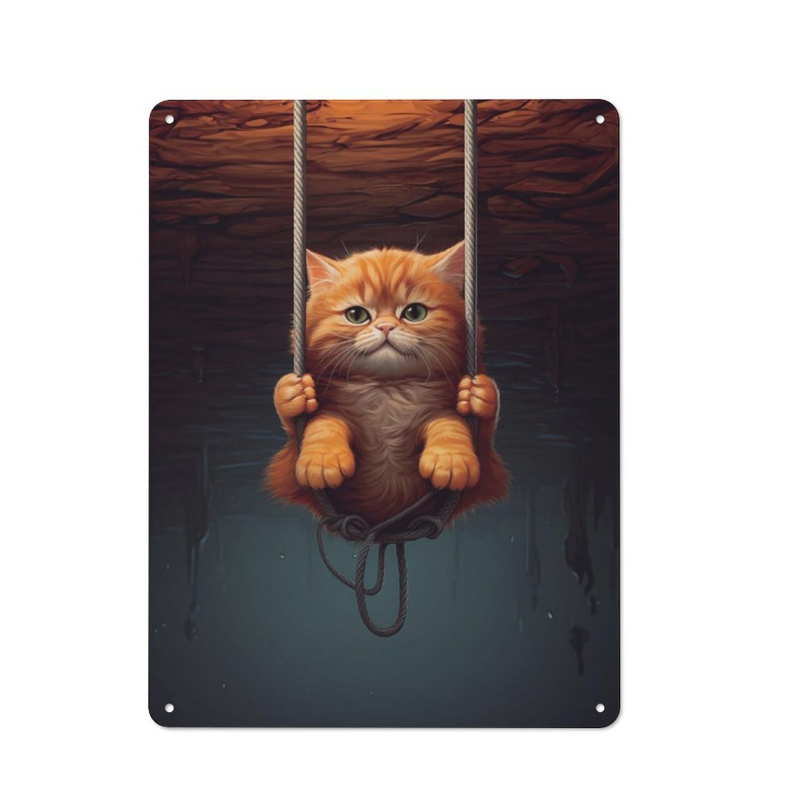 Junmoney Kitten Rustic Metal Plaque 40X30cm For Man Cave Or Games Room, A Decorative Christmas Gift For Man Cave Decor Fans