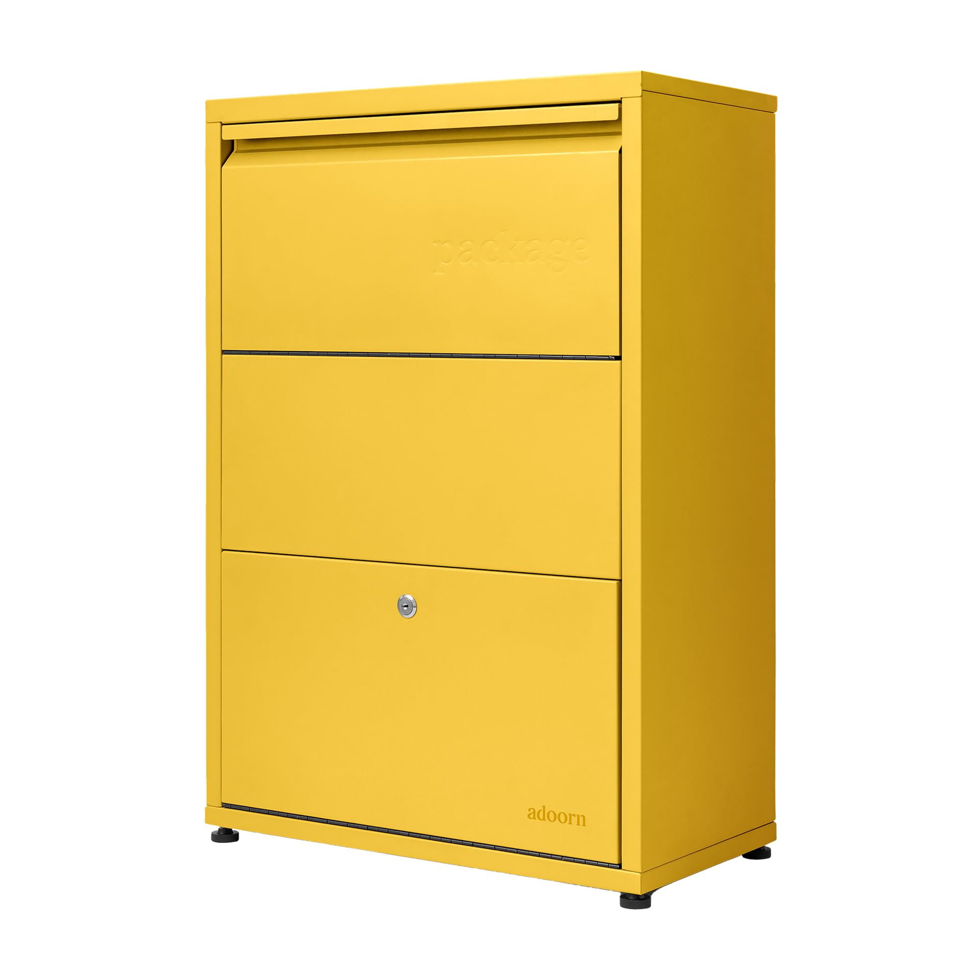 adoorn Modern Large Locking Package Delivery Box for Outside - Curb Yellow