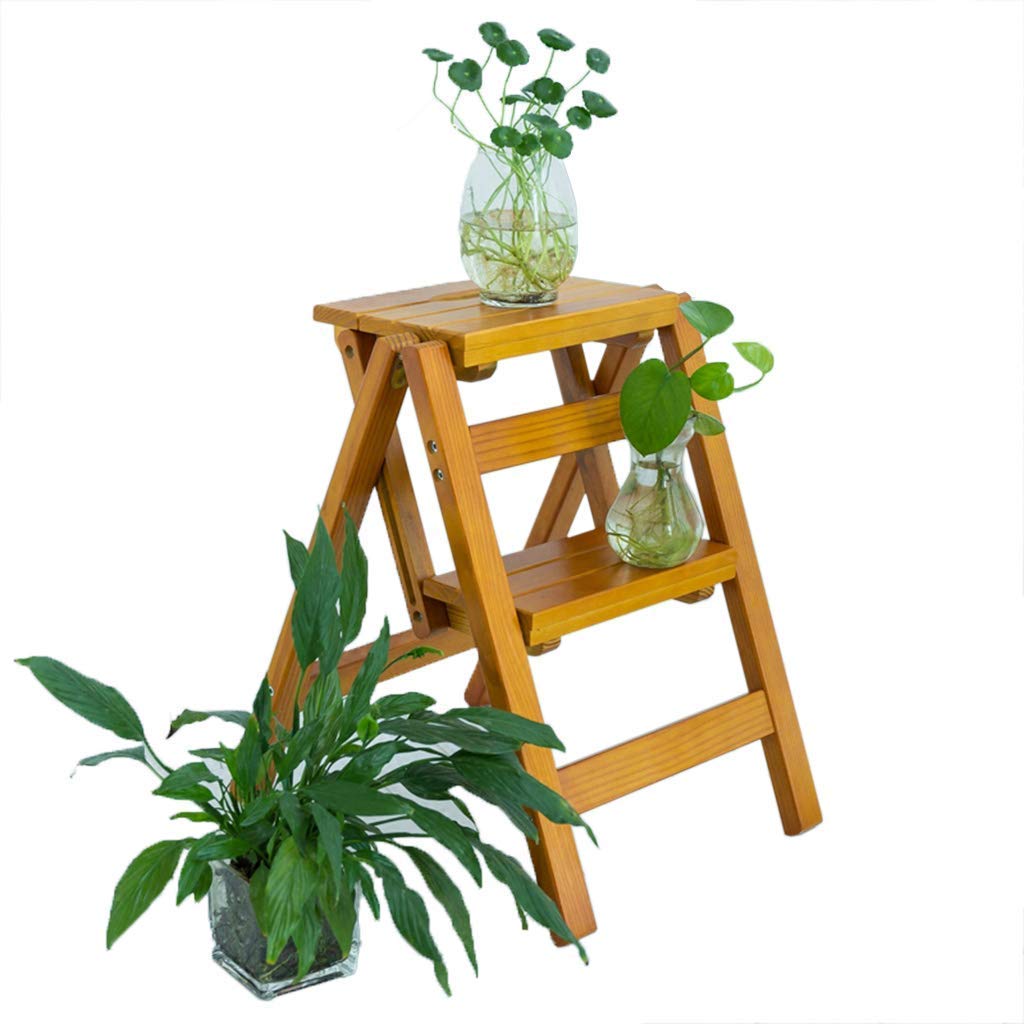 Tabouret d'escalade en bois brut pliant et polyvalent DASHADAO