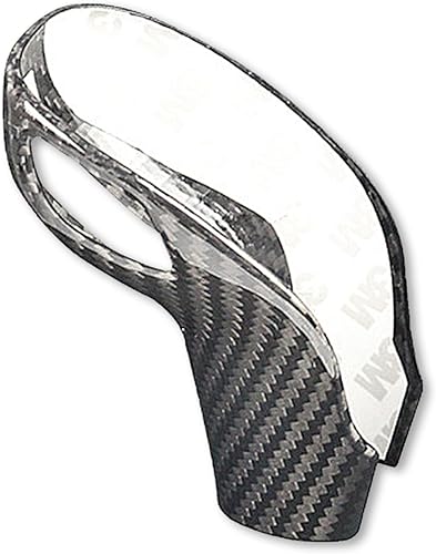 Miniatura 4 de Bilisin Compatible con la perilla de la palanca de cambios trasera del automóvil, de fibra de carbono, decoración de palanca de cambios para