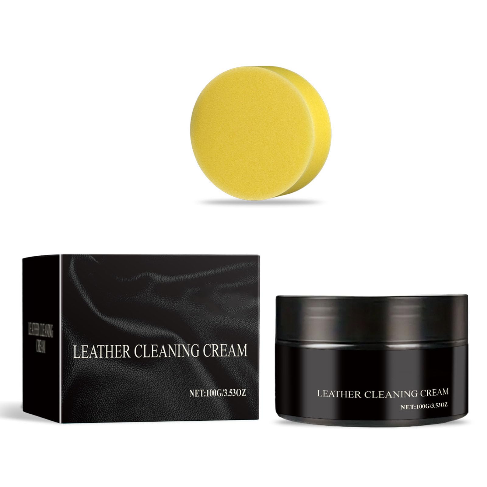 oringnat Leather Maintenance Cream with Sponge 100g Car Leather Repair Cream Pastes Auto Interior Leather Cream