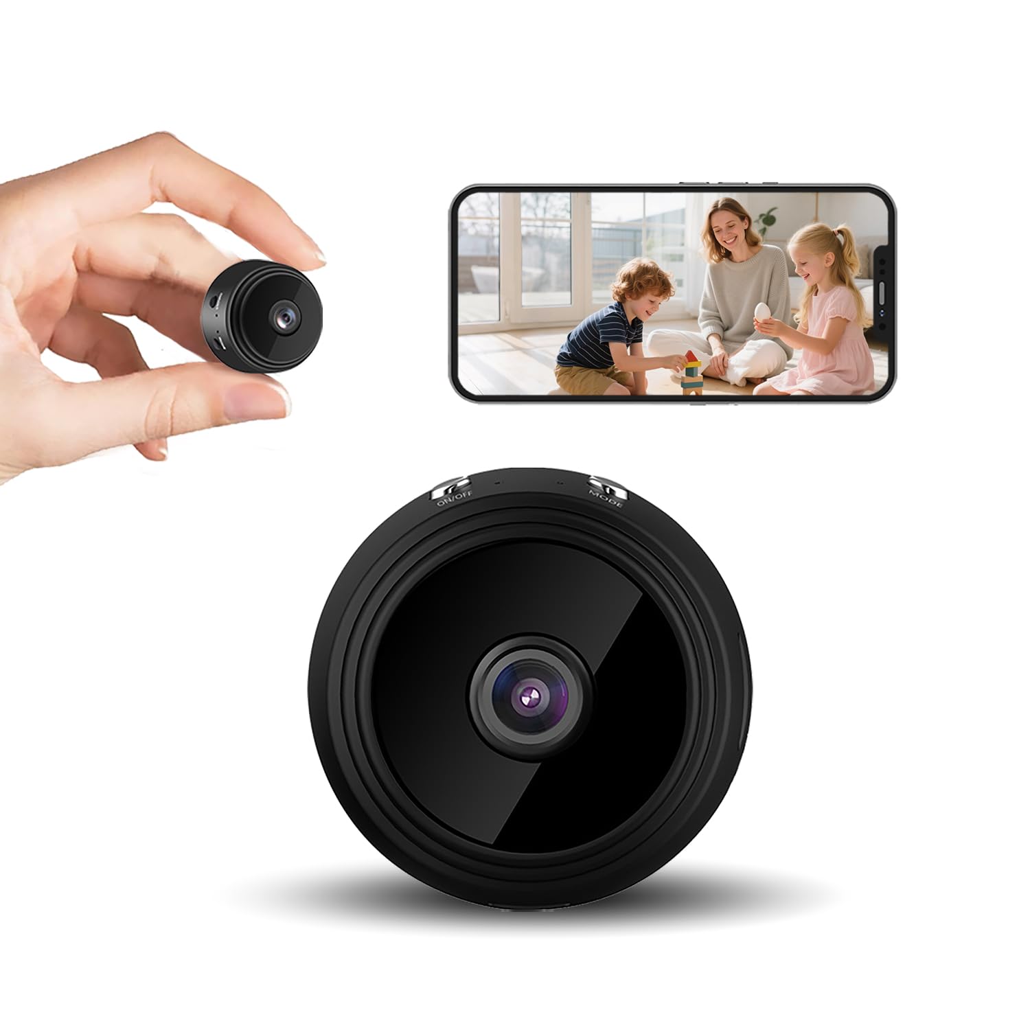 CoillBlow Hidden Camera Mini Spy Camera WiFi 1080P, Wireless Indoor Security Camera with Night Vision & Motion Detection, Nanny Cam for Home Baby Pet Monitor,TF Card Storage (Black)