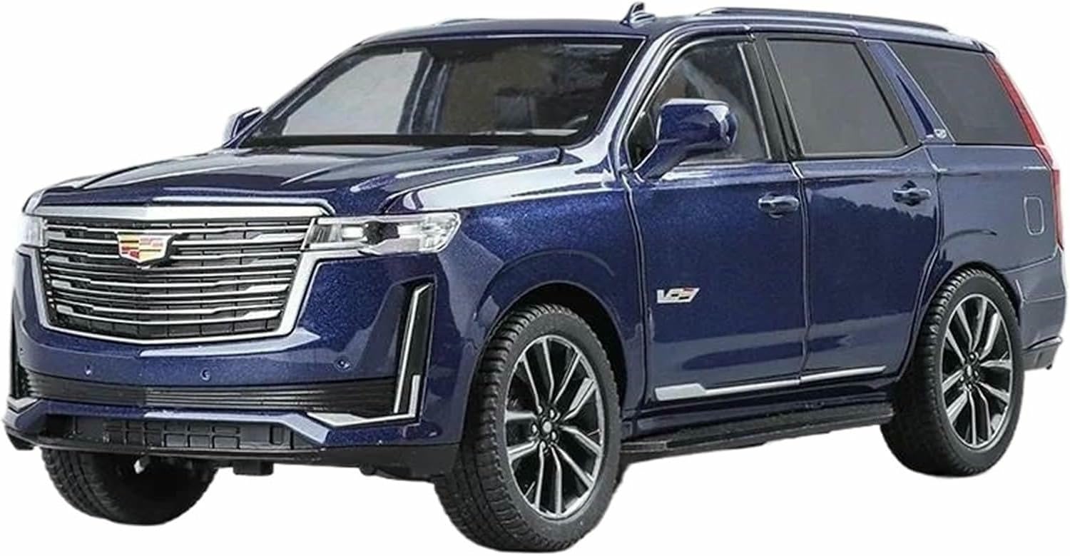 DEAVER Modelli auto lega pressofusa 1:24 per Cadillac Escalade SUV modelli veicoli scala rifiniti alla moda kit per esposizione souvenir collezione(Blue)