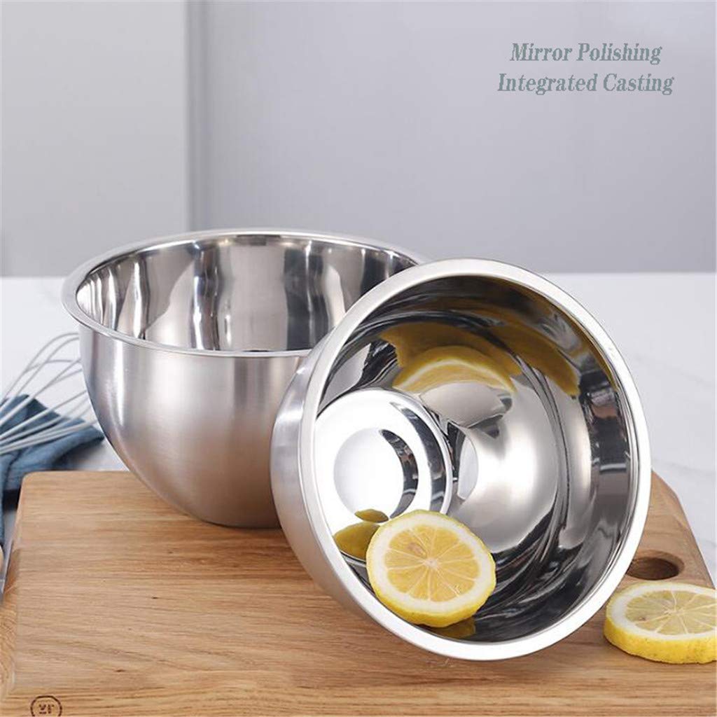 Juego de 5 ensaladeras de Acero Inoxidable - Cuencos encajables de Metal para Cocina para Mezclar, batir y almacenar Alimentos (tamaño 18~26 CM) - Sin Tapa-