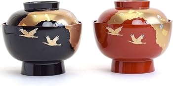 Amazon.co.jp: まえじゅう漆器 雑煮椀 お椀 お雑煮 蓋付き 光輝 黒内朱