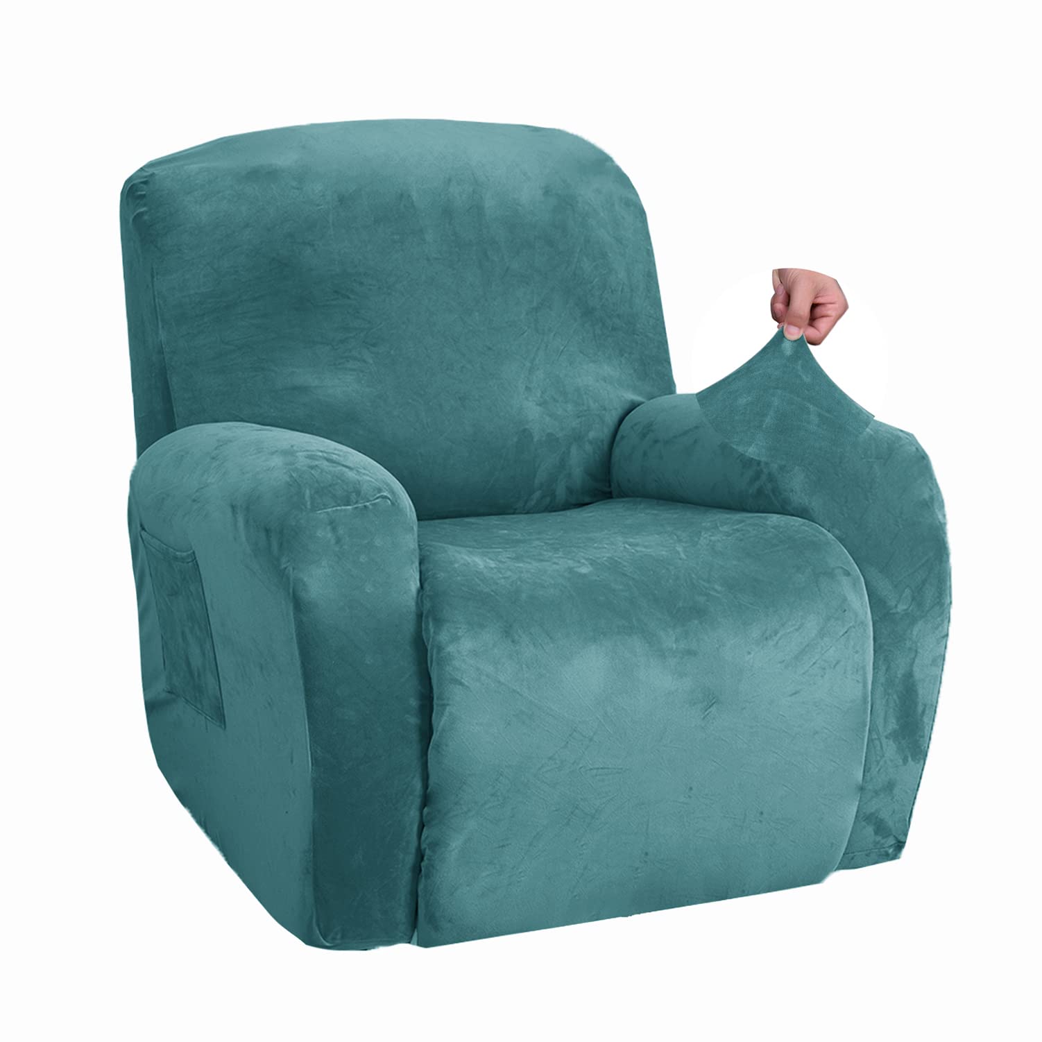 Housse fauteuil inclinable extensible et lavable en peluche douce