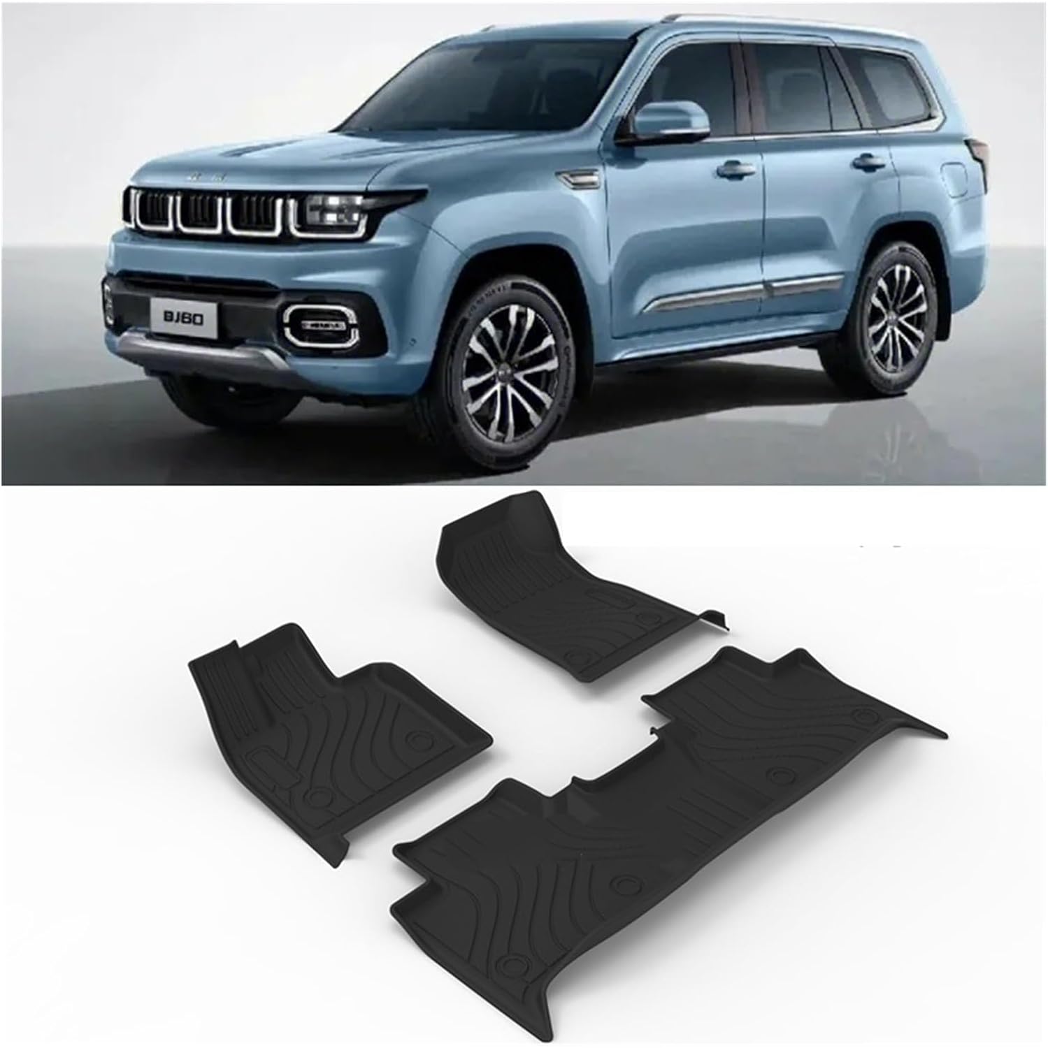 Use Compatible with Beijing BAIC BJ60 Car Carpet Full Set Trim to AllWeather Waterproof Pad(BJ60 Floor MAT)