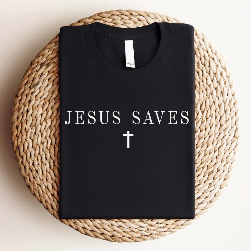 Love in Faith | Jesus Saves | Christian Short Sleeve | Faith-Based Apparel | Black | Unisex4