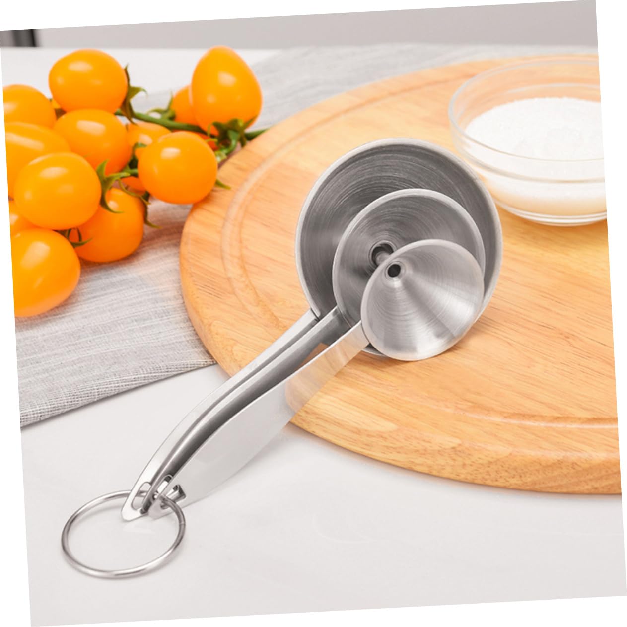 OUNONA 15piezas Conjunto De Embudos De Acero Inoxidable Cepillos De Limpieza Herramientas De Cocina Para Transferir Líquidos Como Salsa De Soja y Medianos y Pequeños