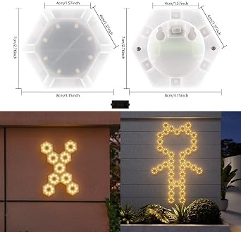LED Hexagon Wall Light Panels Sensitive DIY Modular Lighting 6 Pack White Geometric Decor Bedroom Living Gaming Setup Home Office Ambient Lamp Creative Art Display(white Light)