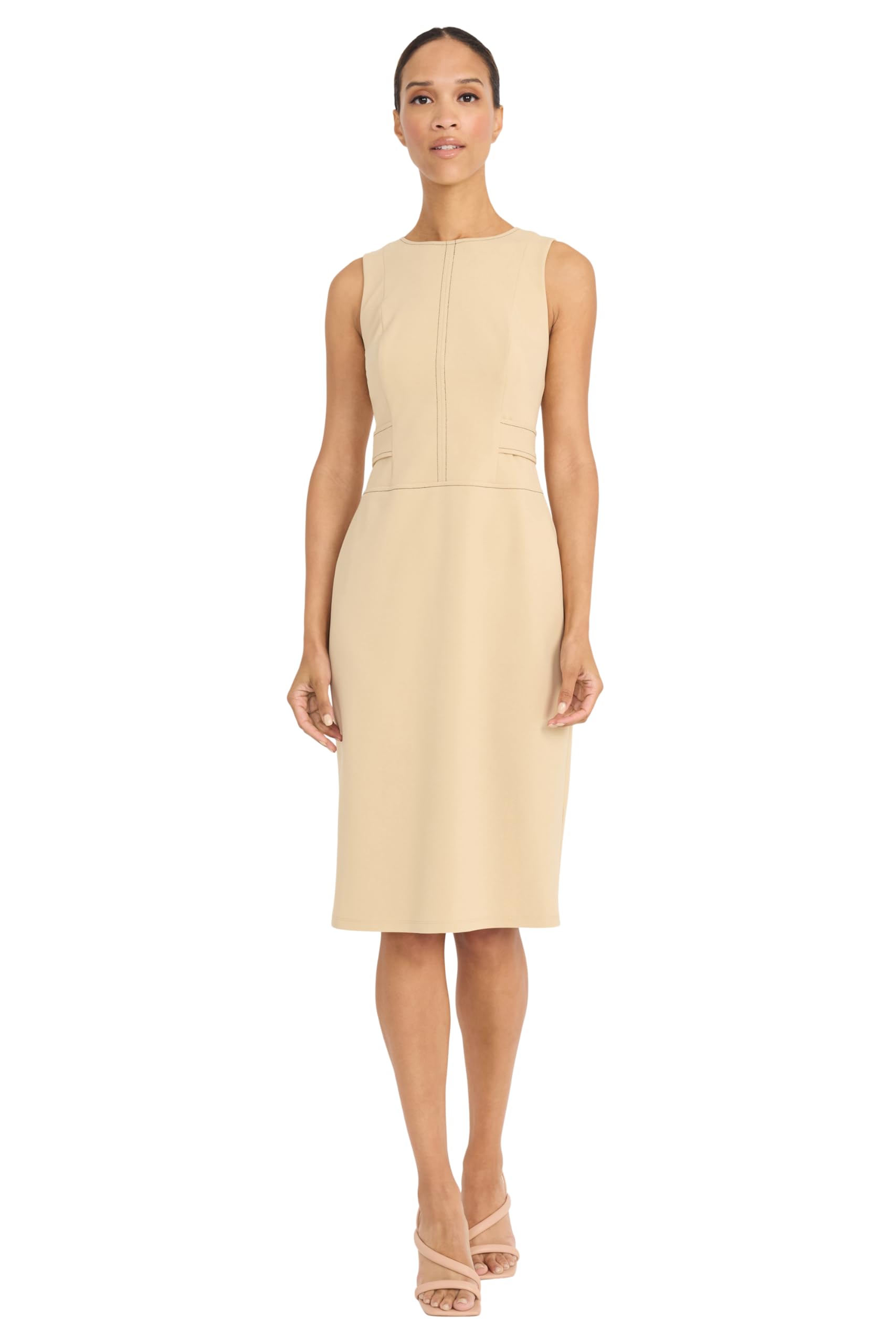 Maggy London Womens Sleeveless Sheath Architectural Seaming-Professional Wear-Business Casual Dress