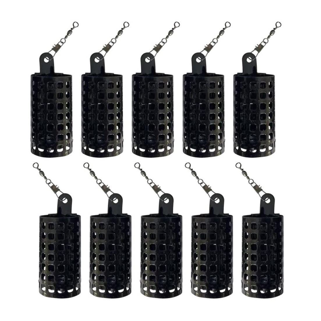 Caza de Pesca Caza de Metal Tackle Feeder Baithor Bait Crasador Cesta de trampas 10 Piezas 60 g Caza de señuelo de Pesca