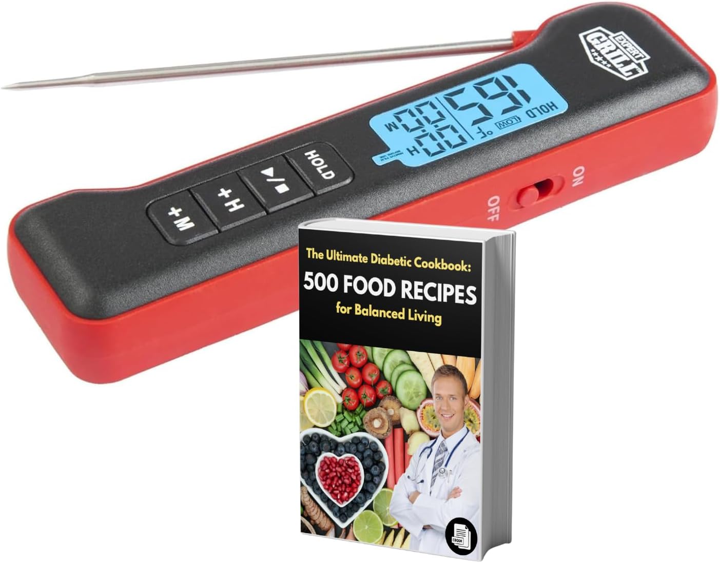 2 Pack Expert Grill ABS Pocket Digital Instant Read Meat Grilling Thermometer Thermometer for Cooking Grilling Air Fryer Griddle Probe Kitchen Gadgets Essentials BBQ Accessories