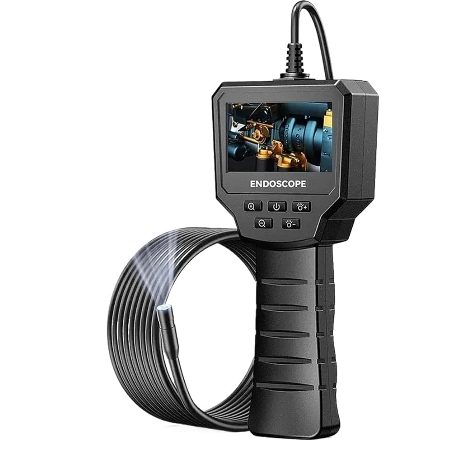 Industrial Endoscope Camera 4.3inch IPS Screen IP67 Waterproof HD1080P 8mm Lens Pipe Sewer Inspection Camera Borescope for Car(5m,4.3inch Dual Lens)