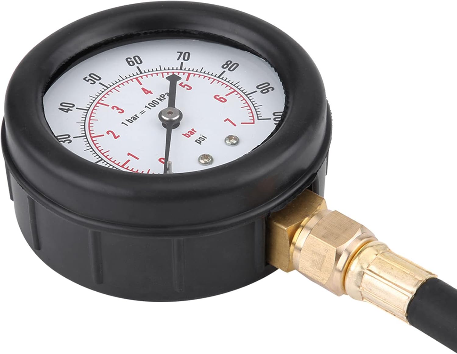 HEEPDD Professional Pressure Meter, Auto Fuel Pressure Tester, Gauge 0-100psi 0-7Bar for Vehicle Diagnostics and Mechanics Professional Meter, Copper Alloy Nan Automobile and
