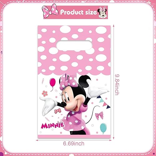 Miniatura 7 de JVRUXLU 30 bolsas de regalo de fiesta de Minnie para decoración de fiesta de cumpleaños de ratón, suministros de decoración de fiesta de cumpleaños