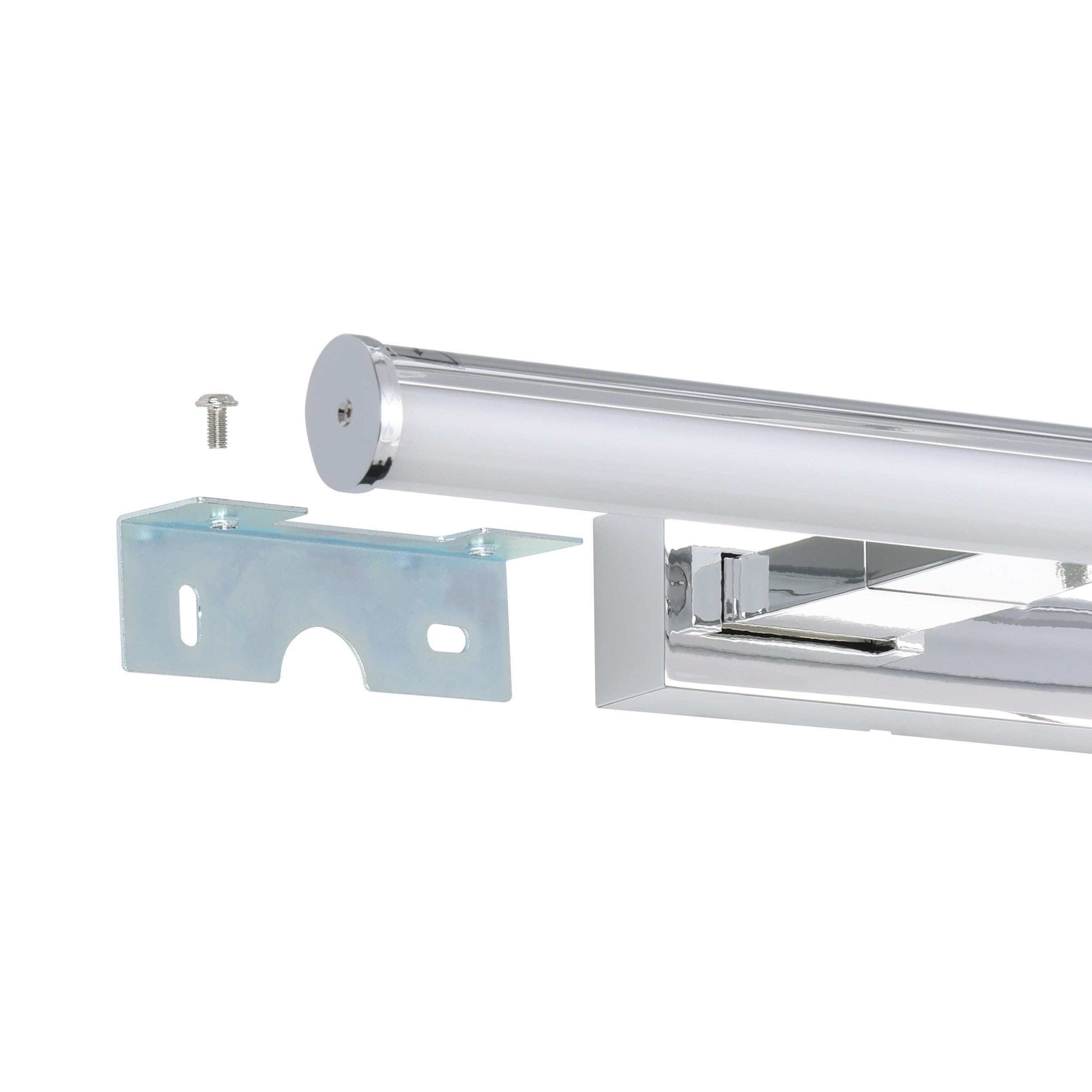 Eglo LED Applique Vadumi, lampada specchio, lampada da parete in | plastica, lampada bagno cromata e bianca, LED luce ambiente neutra, IP44, lunghezza 40 cm