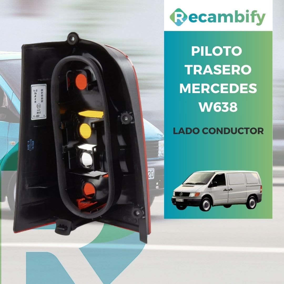 Piloto Trasero Izquierdo compatible para Mercedes Vito Furgoneta 638 (1996-2003) — W638,sin portalámparas, Lado Conductor oem 6388201264