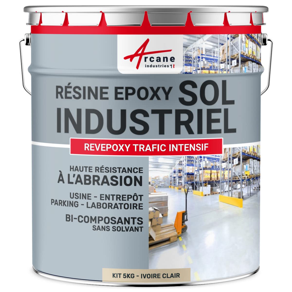ARCANE INDUSTRIES Peinture Sol REVEPOXY TRAFIC INTENSIF – Résine Epoxy pour Sol Béton
