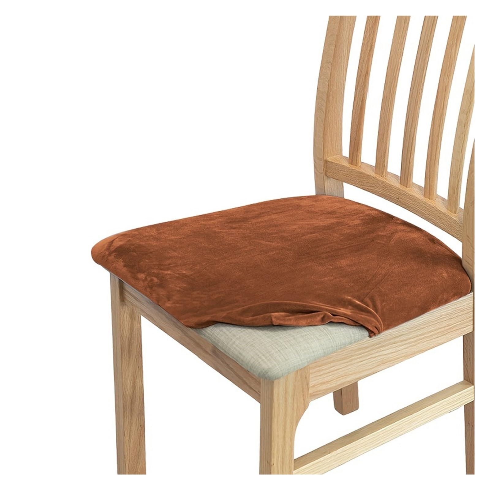 FVDZRFIE Chair Covers 1/4/6/8 Velvet Chair Cushion Cover Solid Color Chair Cover Winter warm Chairs Seat Cover(Color 8,4PCS)