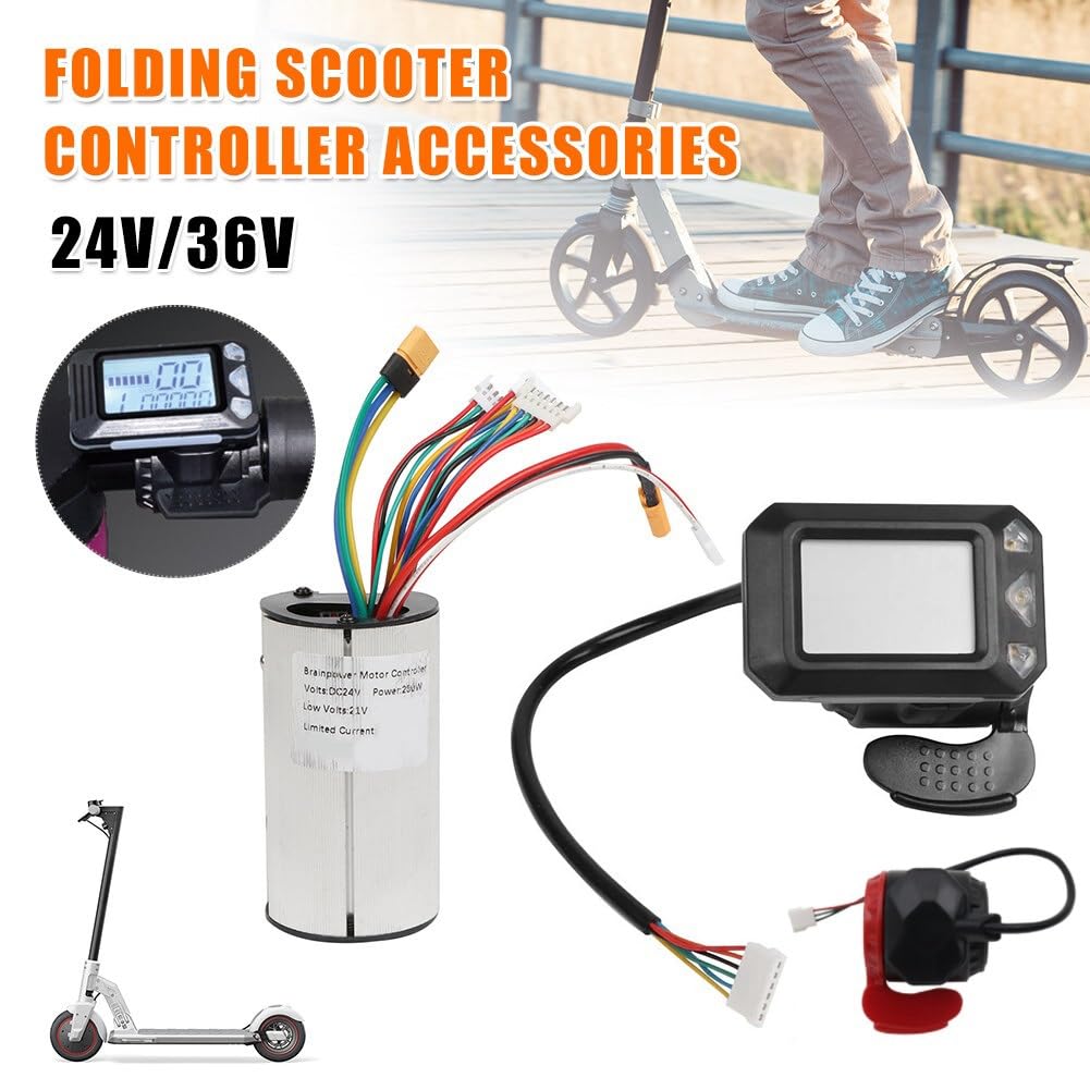 Dedjgoo 36V 350W Electric Scooter Controller LCD Display Electric Scooter Brake Accelerator Throttle Set Easy to Install (36V) - Image 2