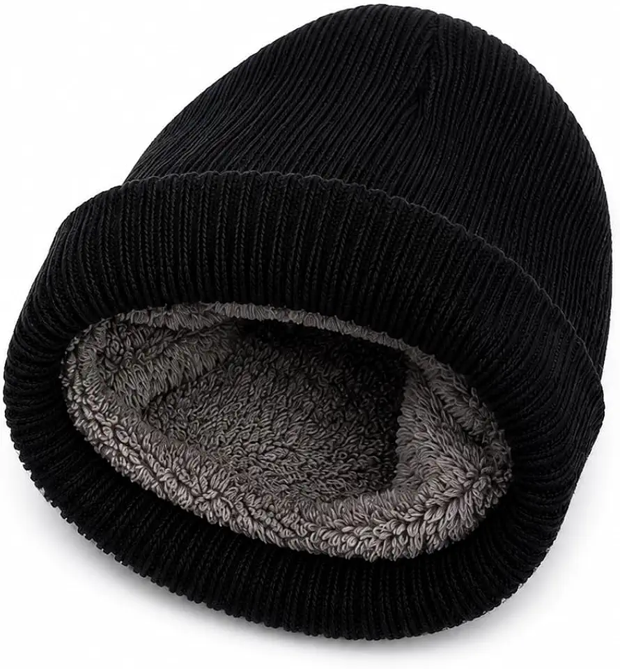 Touca Gorro Unissex Forrada Por Dentro Bem Quentinha Touca Frio Inverno Preto