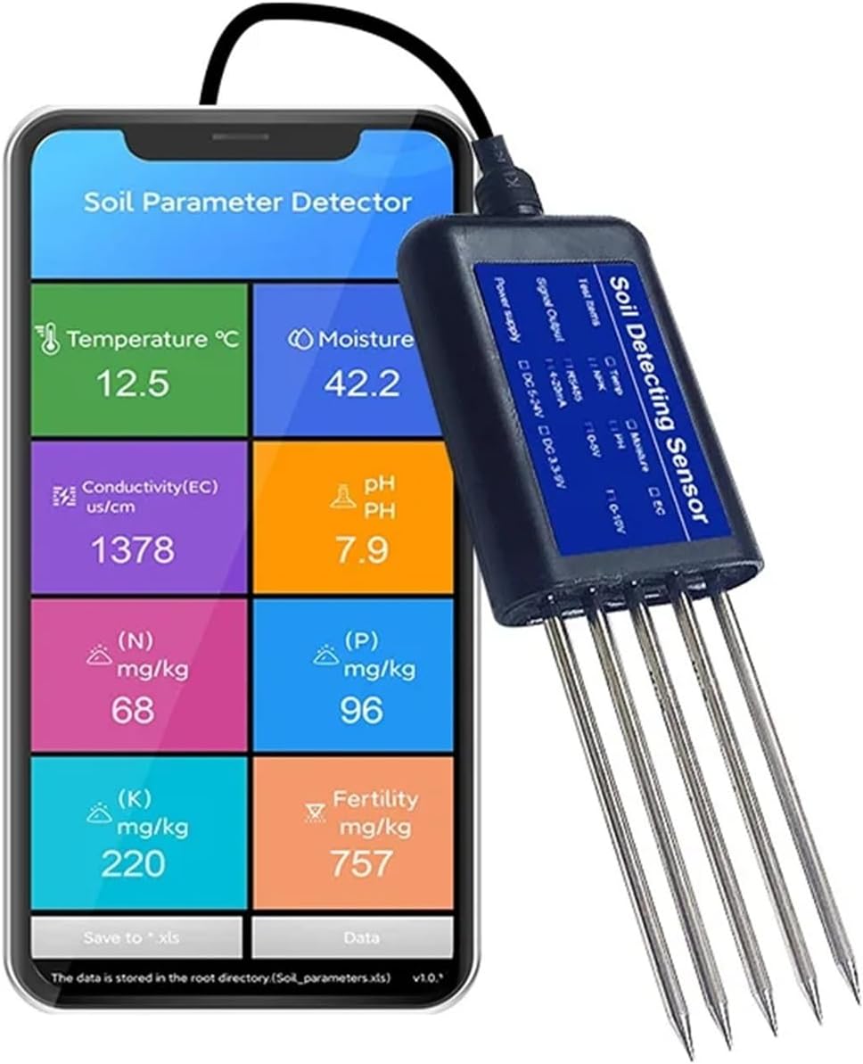 Portable USB Type-c 8 in1 Soil Sensor Free Android app Data Read Moisture Soil npk Meter Sensor