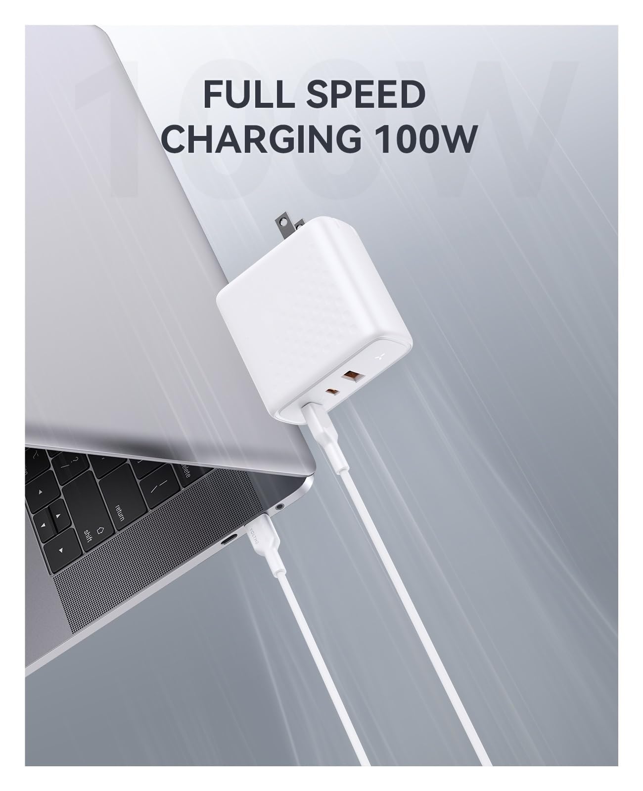 GaN III 100W Desktop Charger Quick Charge 4.0 QC 3. PD USB-C Type C USB Fast Charging(100W U-K Black)