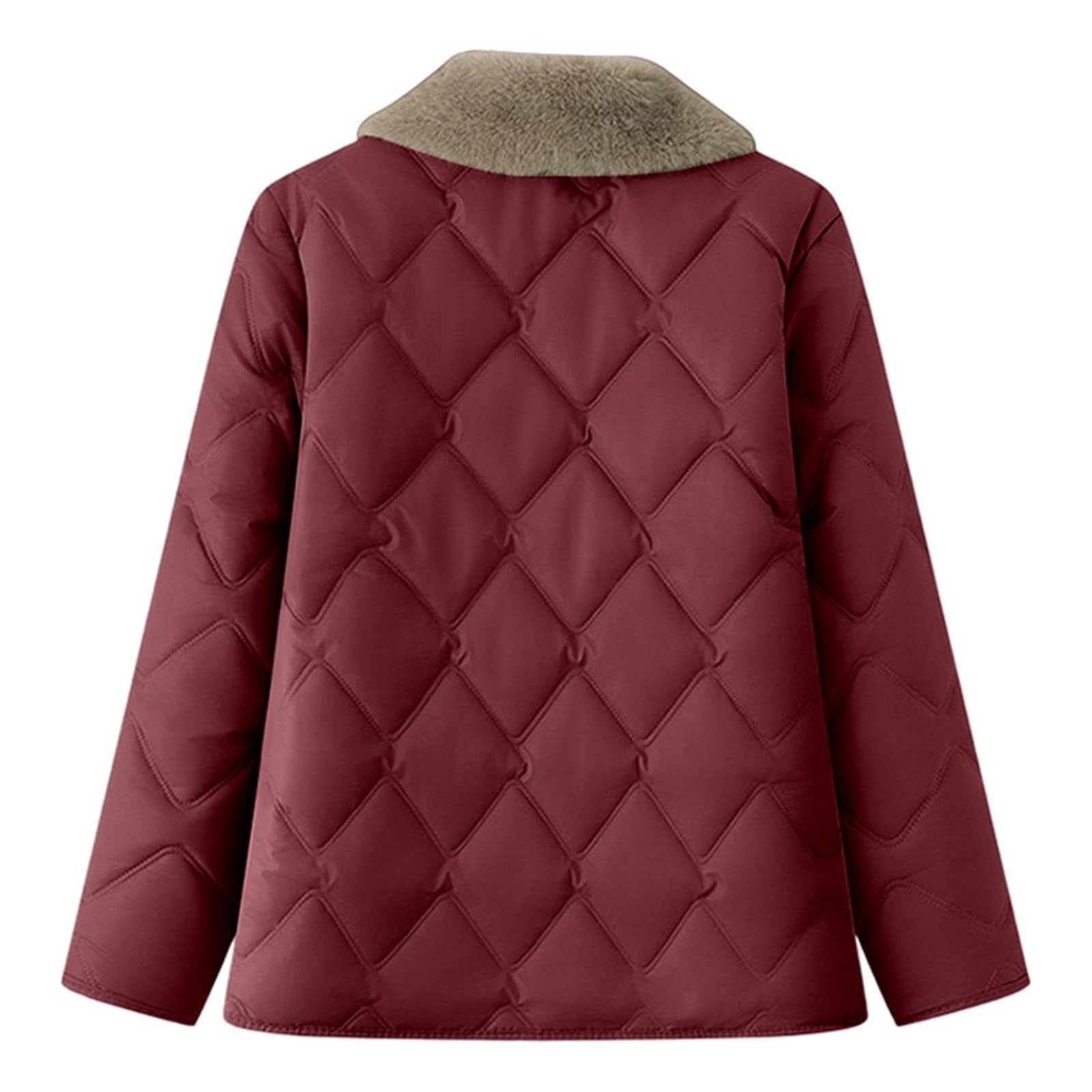 Chaqueta Mujer Abrigo Entretiempo Invierno Cazadora Plumiferos，Abrigo corto grueso con ribete sintético chaqueta acolchada mujer perfecto para el frío diario ofrece comodidad y estilo en oficina o ac
