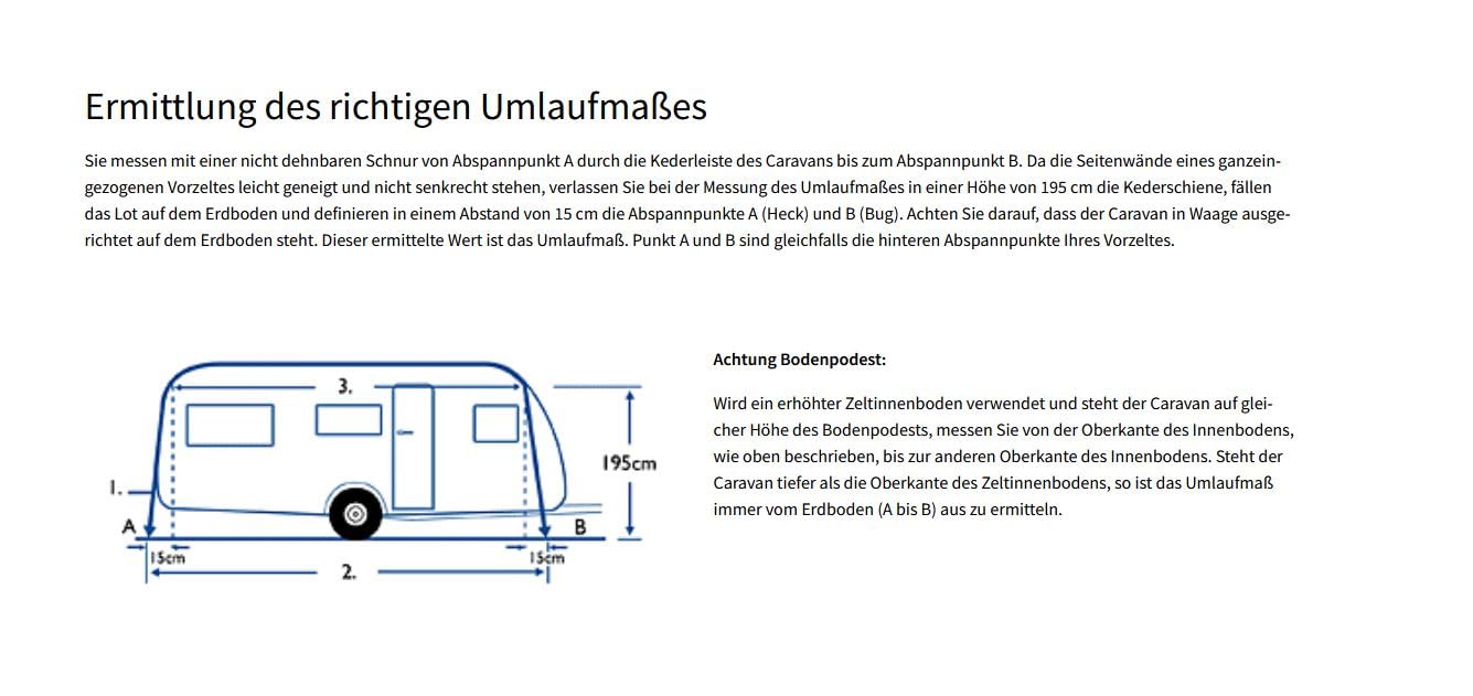 DWT Wohnwagen Vorzelt Polo für Reise- und Saisoncamping, 240 cm Tiefe, hochwertiges und beidseitig kunststoffbeschichtetes Polyestergewebe, 5-teiliges Zelt