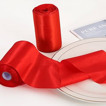 Amazon.com: TONIFUL 4 Inch x 22Yards Wide Red Satin Ribbon