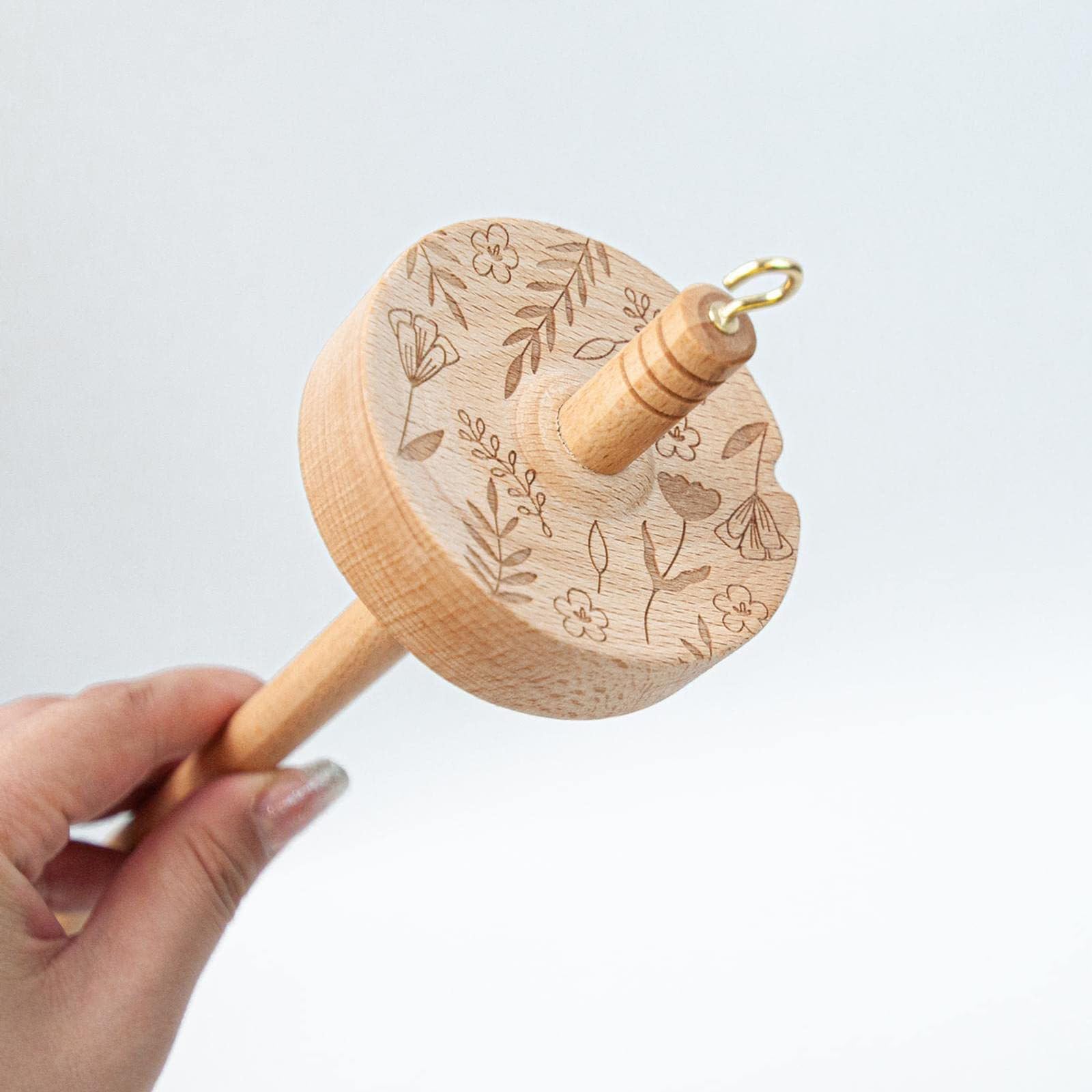 Fallspindel Aus Holz - Türkische Handspindel 25cm Für Wolle & Garn