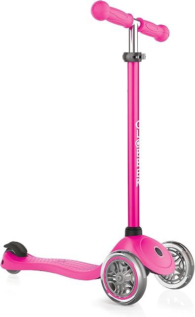Globber Primo 3 Wheel Kids Adjustable Handle Height Kick Scooter for Boys and Girls aged 3 Years Plus - Max User weight 50 kg - with a 2 Year Warranty