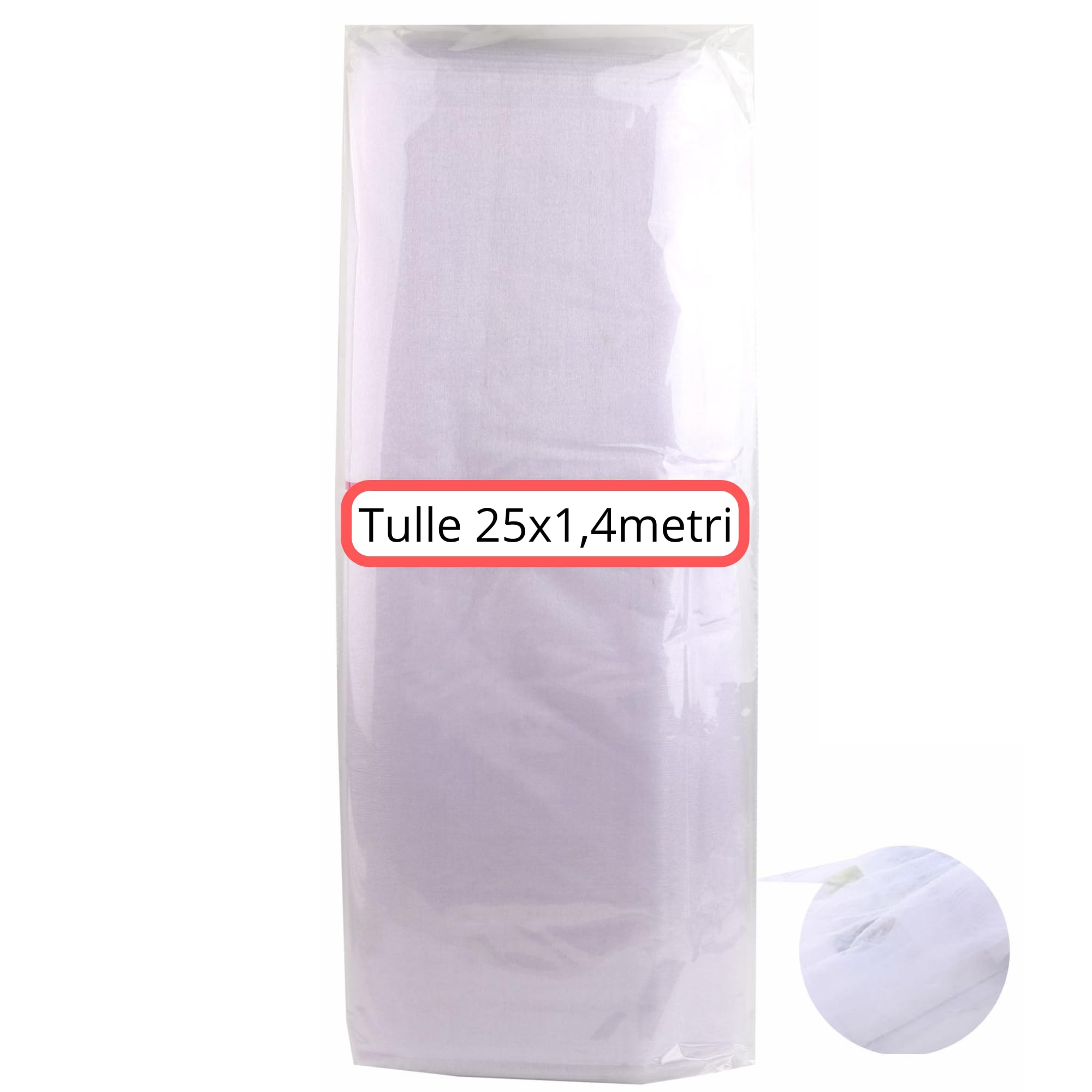 Tiul z tkaniny, 25 m x 1,4 m, różne kolory, bez rolki, do pakowania kwiaciarni, na przyjęcia, dekoracje, imprezy i do majsterkowania (biały)