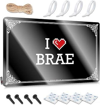 Cool Wall Art Boys Bedroom Decorations Wall Art - I Love Brae Collection Fun Retro Style Decoration For Garden20X30CM