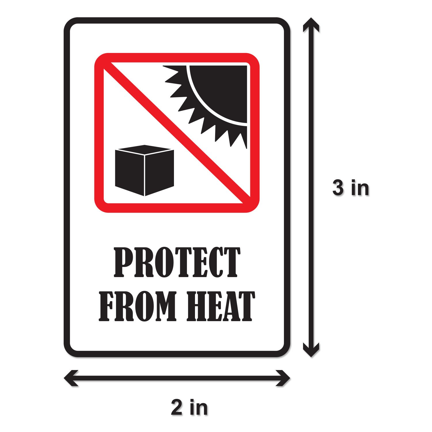600 etiquetas adhesivas "Protect from Heat" - 5,1 x 7,6 cm - Etiquetas de advertencia para paquetes - Para envío internacional seguro - Manipulación de paquetes - 2