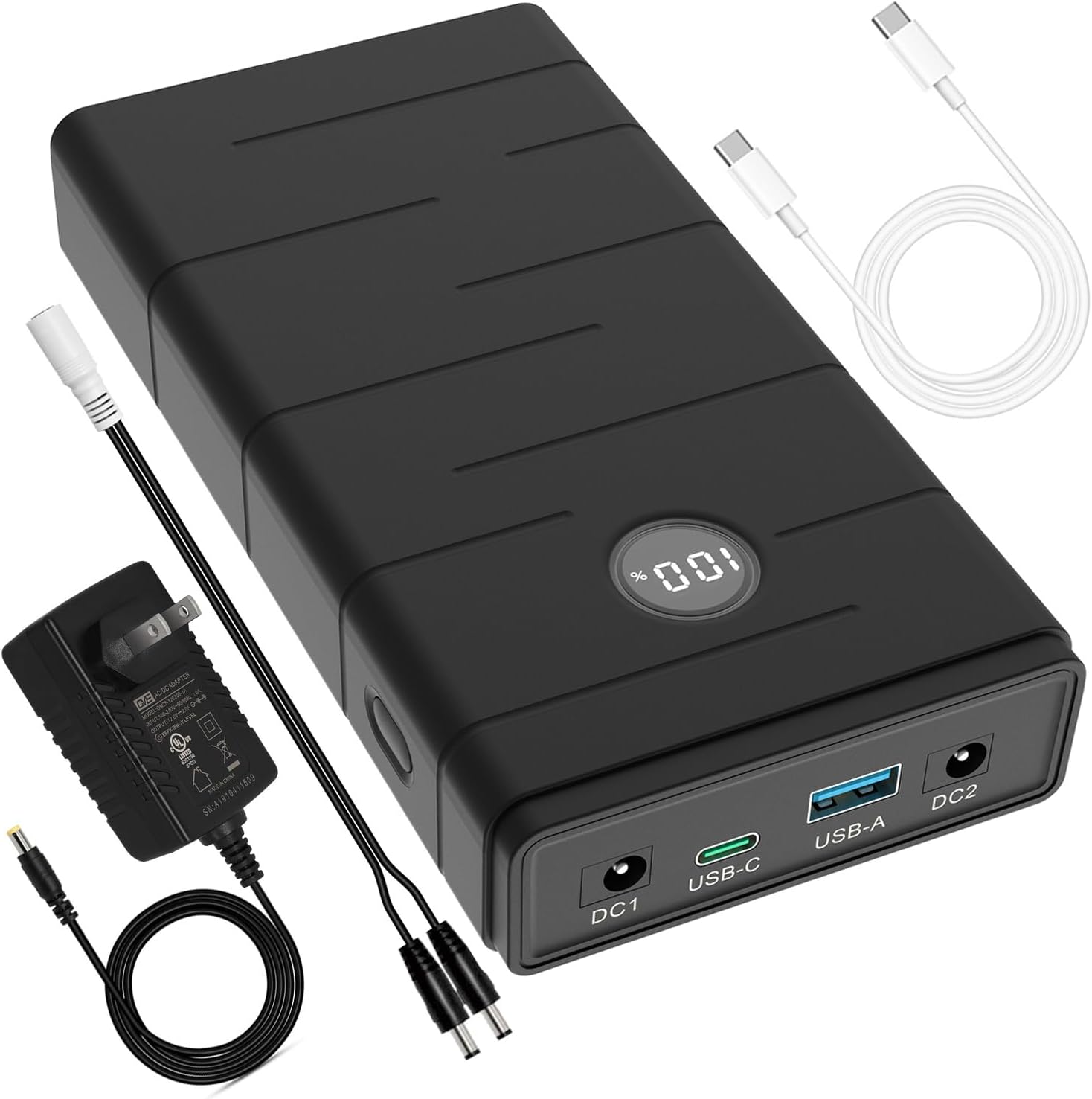 Talentcell 12V 7000mAh Lithium ion Battery Pack, PD 45W USB-C Portable Power Bank, 76.65Wh DC Out for Raspberry Pi 5/LED Strip/CCTV Camera/Telescope, Smartphone, Heated Jackets, with 12.6V 2A Charger