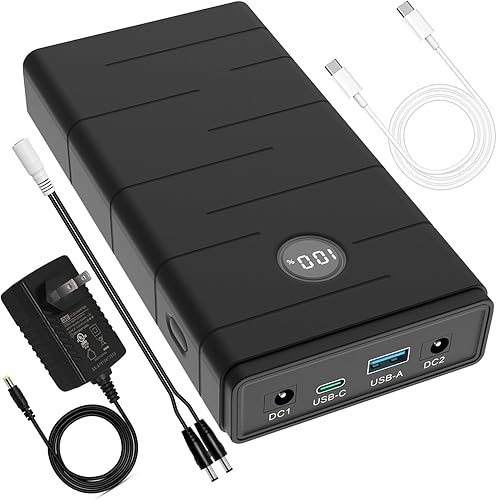 Talentcell Batería de iones de litio de 12 V 7000 mAh, PD 45 W USB-C portátil Power Bank, 76.65 Wh DC Out para Raspberry Pi 5/tira LED, cámara