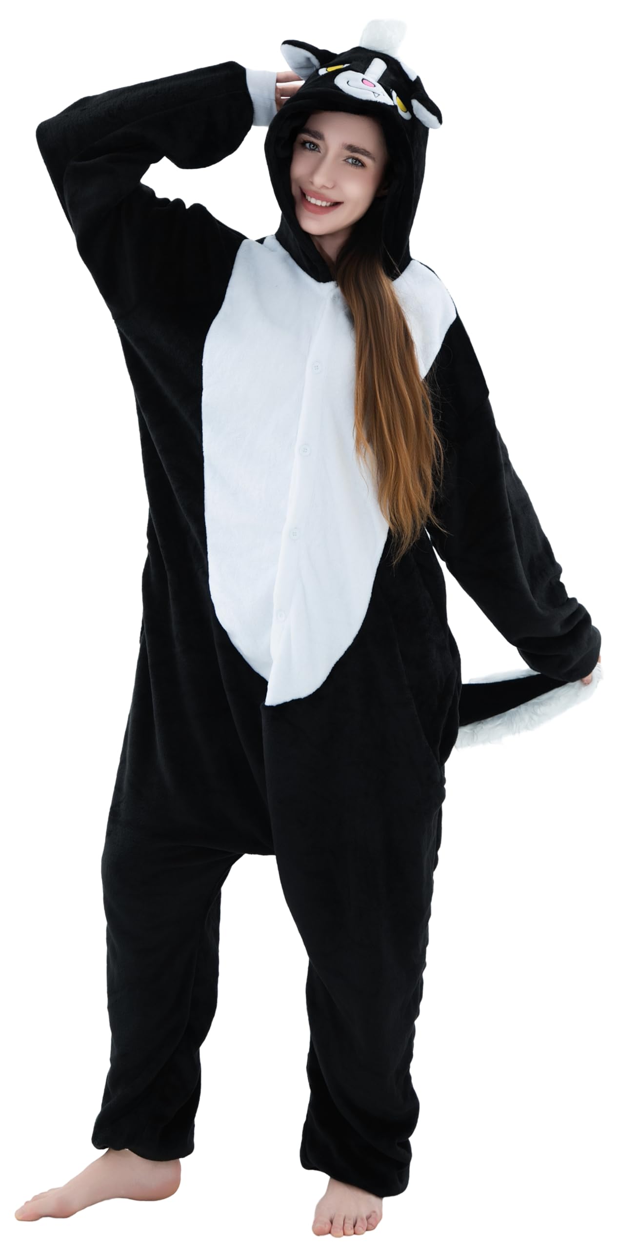 Onesie Ganzkörper Kostüm für Erwachsene – Unisex Pyjama Jumpsuit in verschiedenen Designs - Overall, Karneval & Fasching in M, L, XL