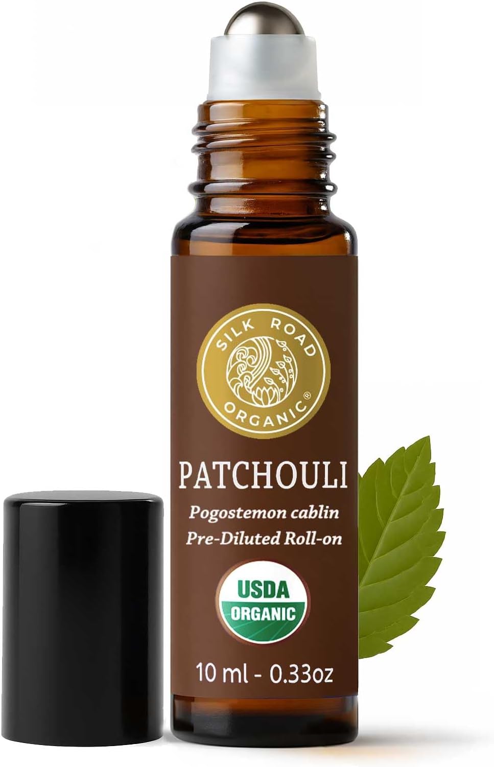 Patchouli Essential Oil Roll On, USDA Certified - Uplift Mood, Enhance Attraction, Ease Stress & Relax - 10 ml Aromatherapy Roller